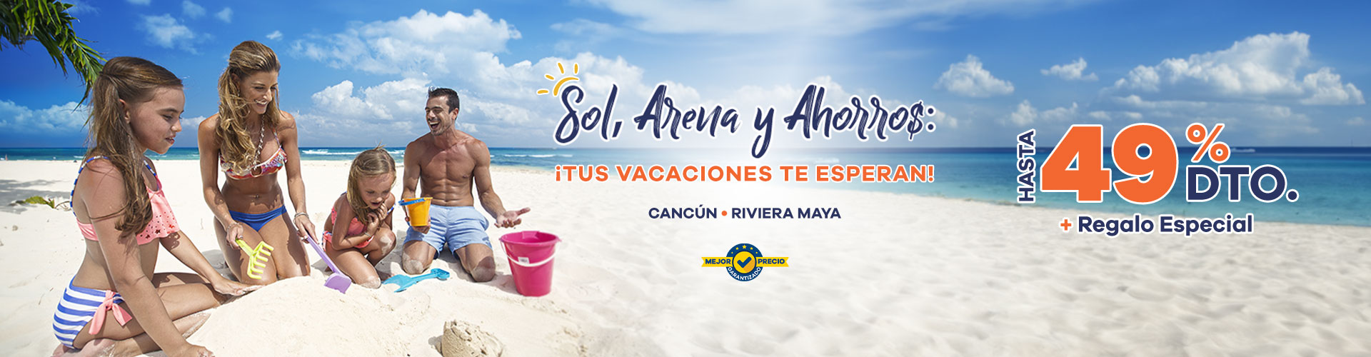 Ofertas de vacaciones de playa en Cancún o Riviera Maya